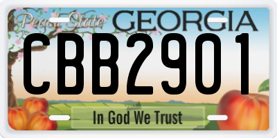 GA license plate CBB2901