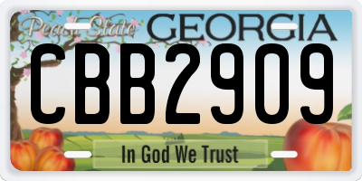 GA license plate CBB2909