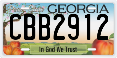 GA license plate CBB2912