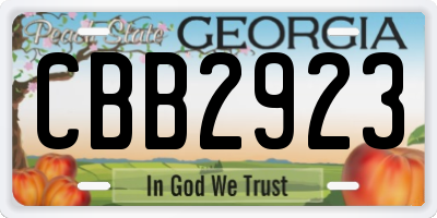 GA license plate CBB2923
