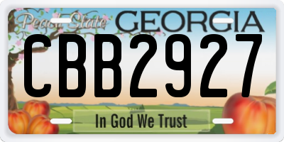 GA license plate CBB2927