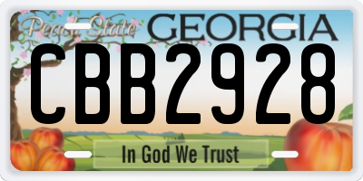 GA license plate CBB2928