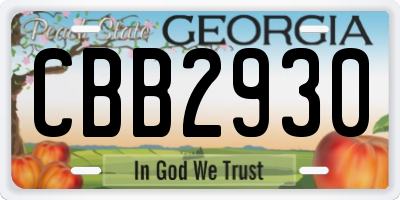 GA license plate CBB2930