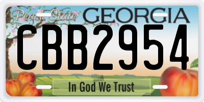 GA license plate CBB2954