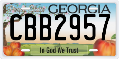 GA license plate CBB2957