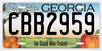GA license plate CBB2959