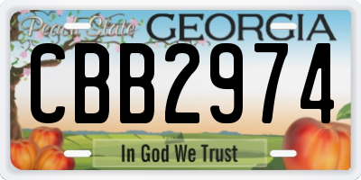 GA license plate CBB2974