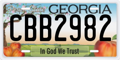GA license plate CBB2982