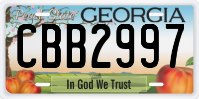 GA license plate CBB2997