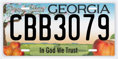 GA license plate CBB3079