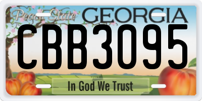 GA license plate CBB3095