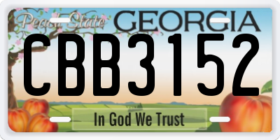 GA license plate CBB3152
