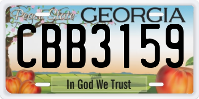 GA license plate CBB3159