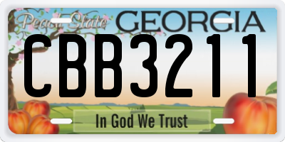 GA license plate CBB3211