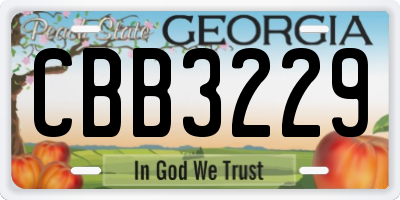 GA license plate CBB3229