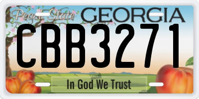 GA license plate CBB3271