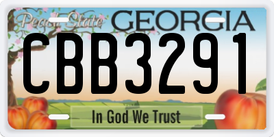 GA license plate CBB3291