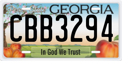 GA license plate CBB3294