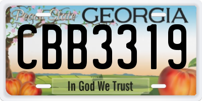 GA license plate CBB3319