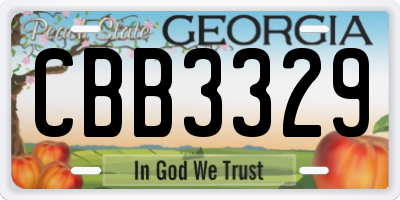 GA license plate CBB3329
