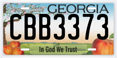 GA license plate CBB3373