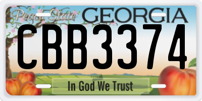 GA license plate CBB3374
