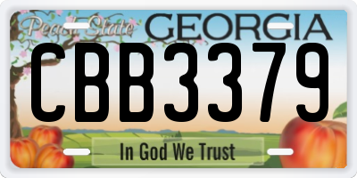 GA license plate CBB3379