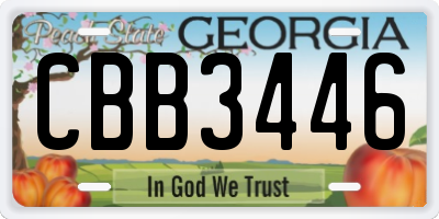 GA license plate CBB3446