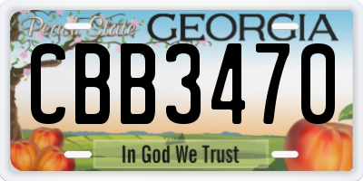 GA license plate CBB3470