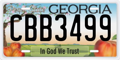 GA license plate CBB3499