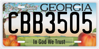 GA license plate CBB3505