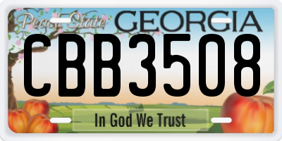 GA license plate CBB3508