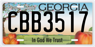 GA license plate CBB3517