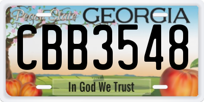 GA license plate CBB3548