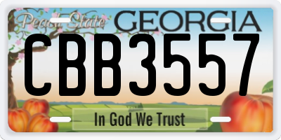 GA license plate CBB3557