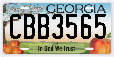 GA license plate CBB3565