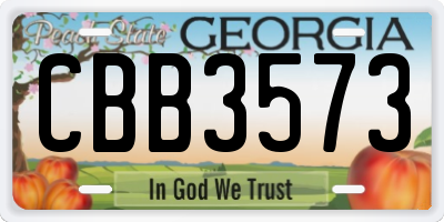 GA license plate CBB3573