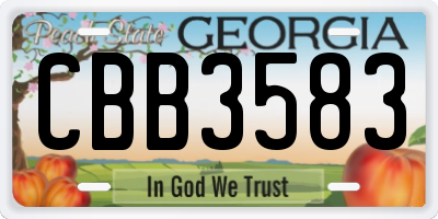 GA license plate CBB3583