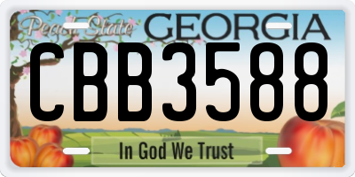 GA license plate CBB3588