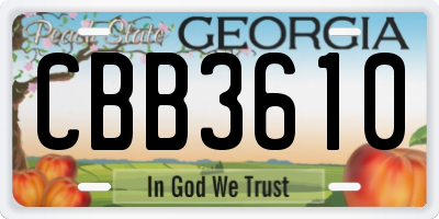 GA license plate CBB3610