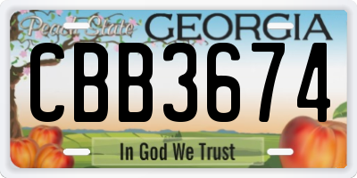 GA license plate CBB3674