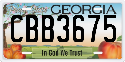 GA license plate CBB3675