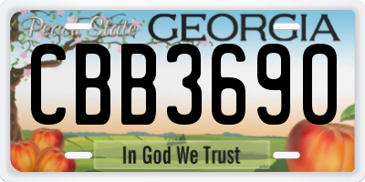 GA license plate CBB3690