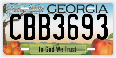 GA license plate CBB3693