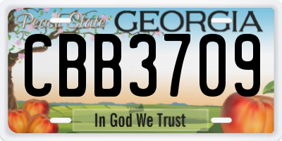 GA license plate CBB3709