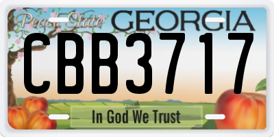 GA license plate CBB3717