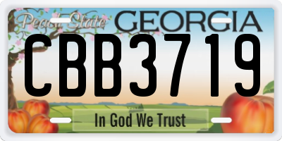 GA license plate CBB3719