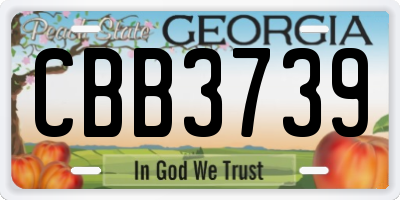 GA license plate CBB3739