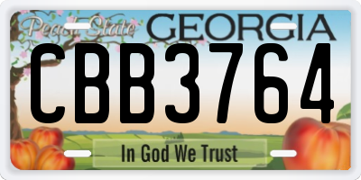 GA license plate CBB3764