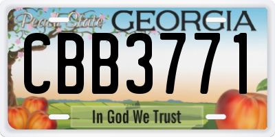 GA license plate CBB3771